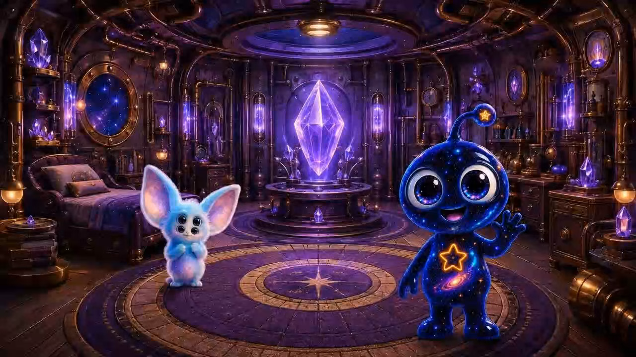 Glim and Cosmo in the Crystal Room